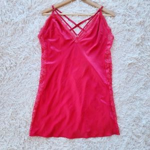 Victoria's Secret Red Lace Chemise
